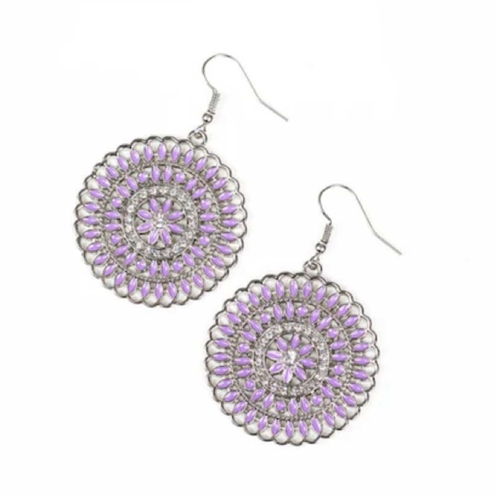 3 for $15 Paparazzi brand new bohemian western purple bedazzled dangle earrings